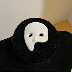Handmade Phantom of the Opera Brooch Pin White